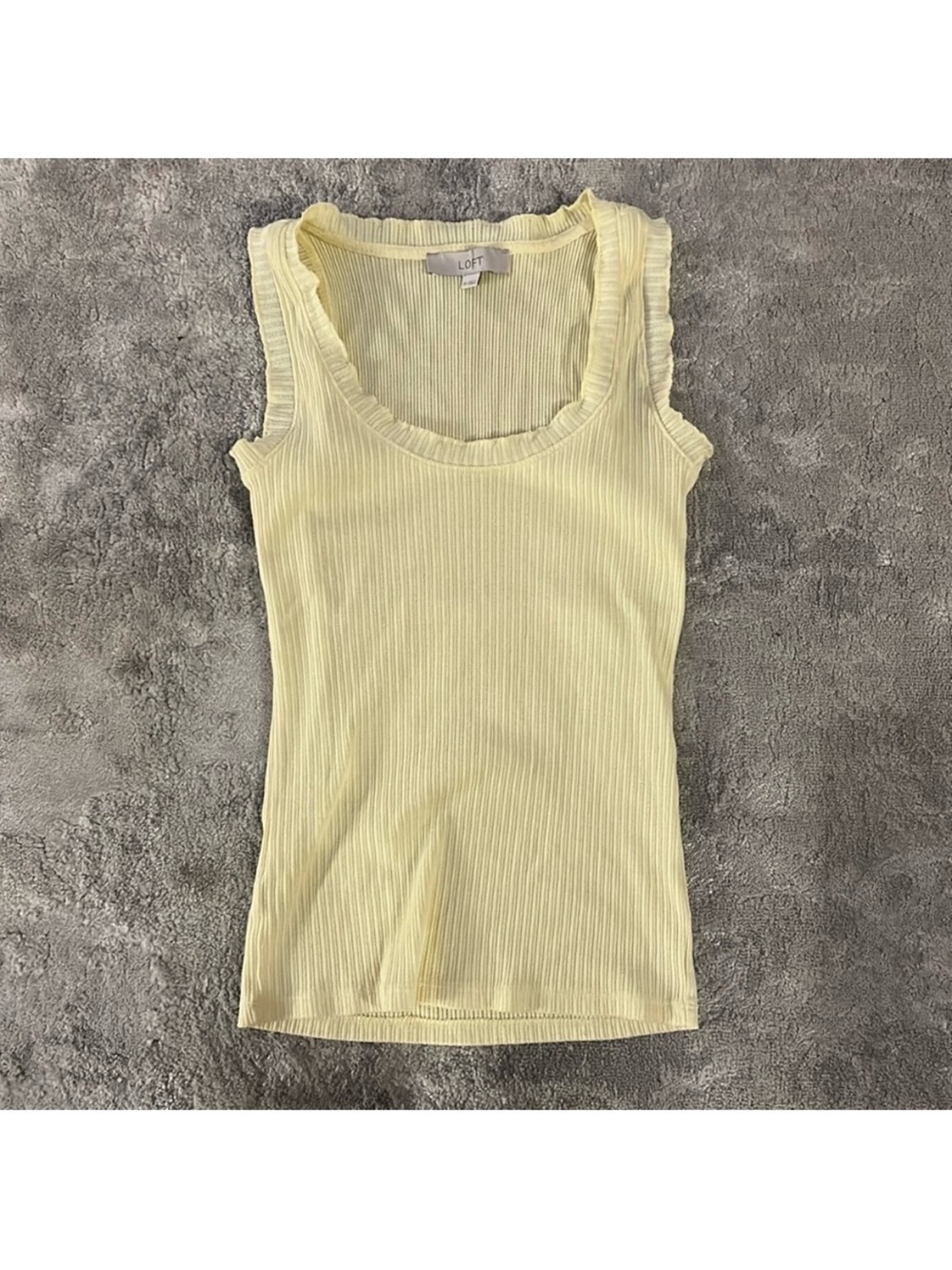 LOFT Ruffled Trim Sleeveless Tank Yellow Size Extra Small